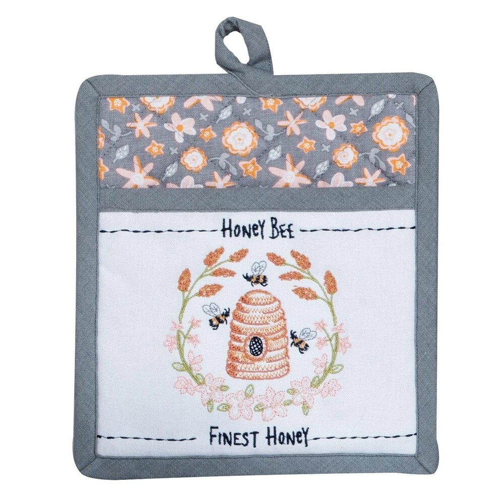 Kay Dee Designs Honey Bee Inspired Embroidered Pocket Mitt 8" x 10" KItchen Gift